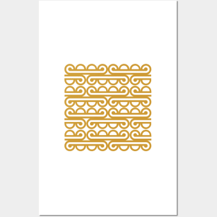 Golden yellow geometric pattern Posters and Art